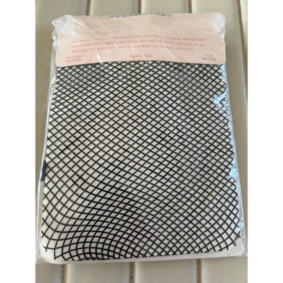 Roaman's Other - New Sealed Romans Black Fishnet Pantyhose Size 1X,Fits 150-200lbs